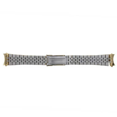Yellow Gold Tone Metal Watch Band 7 1/4 Inch Length With Curved Ends 18 - 20mm 3 Yellow Gold Tone Metal Watch Band 7 1/4 Inch Length With Curved Ends 18 - 20mm - Image 3