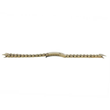 Yellow Gold Tone Metal Watch Band 7 1/4 Inch Length With Curved Ends 18 - 20mm 6 Yellow Gold Tone Metal Watch Band 7 1/4 Inch Length With Curved Ends 18 - 20mm - Image 6