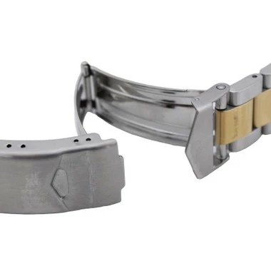 Metal Watch Band 7 1/4 Inch Length Two Tone Multiple Curved Ends 18 To 20mm 5 Metal Watch Band 7 1/4 Inch Length Two Tone Multiple Curved Ends 18 To 20mm - Image 5