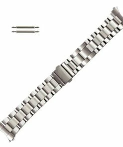 Stainless Steel 6 7/8 Inch Length Metal Curved Watch Band With Multiple Ends 18 To 22mm