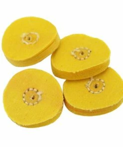 1 Inch 16 Ply Stitched Mini Yellow Chemkote Muslin Buffs Pack Of 4