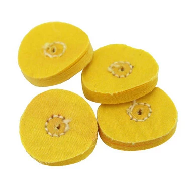 1 Inch 16 Ply Stitched Mini Yellow Chemkote Muslin Buffs Pack Of 4 1 1 Inch 16 Ply Stitched Mini Yellow Chemkote Muslin Buffs Pack Of 4