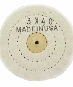 Fine Weave Muslin Buff 3 Inch 40 Ply Stitched Jewelry Buff