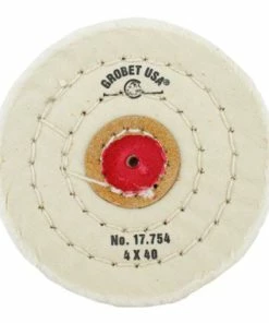 Buffs Finex Muslin With Leather Centers 4" ~ 40 Ply 3 Row Stitch