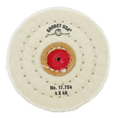 Buffs Finex Muslin With Leather Centers 4" ~ 40 Ply 3 Row Stitch 1 Buffs Finex Muslin With Leather Centers 4" ~ 40 Ply 3 Row Stitch