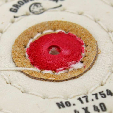 Buffs Finex Muslin With Leather Centers 4" ~ 40 Ply 3 Row Stitch 4 Buffs Finex Muslin With Leather Centers 4" ~ 40 Ply 3 Row Stitch - Image 4