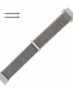 Grey With White Edging Nylon Velcro Style 22mm Sport Watch Band Quick Release Spring Bar Made To Fit Samsung Smart Watch