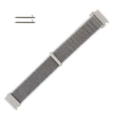 Grey With White Edging Nylon Velcro Style 22mm Sport Watch Band Quick Release Spring Bar Made To Fit Samsung Smart Watch 1 Grey With White Edging Nylon Velcro Style 22mm Sport Watch Band Quick Release Spring Bar Made To Fit Samsung Smart Watch