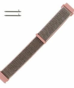 Sand Pink Nylon Velcro Style 20mm Sport Watch Band Quick Release Spring Bar Made To Fit Samsung Smart Watch