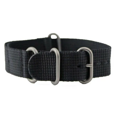 22mm Hadley Roma Nylon Watch Strap Black 11 11/16 Inch Length 2 22mm Hadley Roma Nylon Watch Strap Black 11 11/16 Inch Length - Image 2
