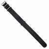 22mm Hadley Roma Nylon Watch Strap Black 11 11/16 Inch Length