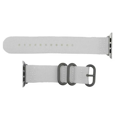 White Nylon Watch Band Made To Fit 38mm Apple® Watch 2 White Nylon Watch Band Made To Fit 38mm Apple® Watch - Image 2