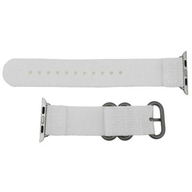 White Nylon Watch Band Made To Fit 42mm Apple® Watch 3 White Nylon Watch Band Made To Fit 42mm Apple® Watch - Image 3