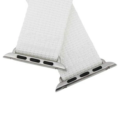 White Nylon Watch Band Made To Fit 42mm Apple® Watch 4 White Nylon Watch Band Made To Fit 42mm Apple® Watch - Image 4