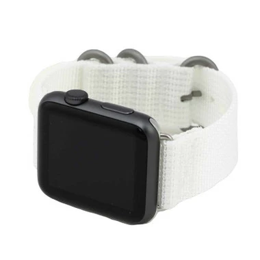 White Nylon Watch Band Made To Fit 38mm Apple® Watch 5 White Nylon Watch Band Made To Fit 38mm Apple® Watch - Image 5