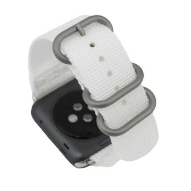 White Nylon Watch Band Made To Fit 38mm Apple® Watch 6 White Nylon Watch Band Made To Fit 38mm Apple® Watch - Image 6