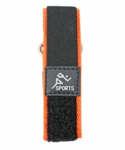 20mm Black/Orange Nylon And Leather Watch Strap Velcro® Style Sport Band 9 Inch Length