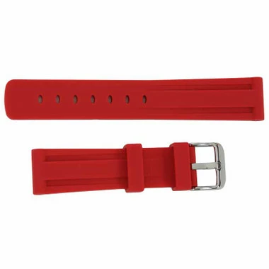 Silicone Watch Band 18mm Red Sport Rubber Jelly 7 11/16 Inch Length 2 Silicone Watch Band 18mm Red Sport Rubber Jelly 7 11/16 Inch Length - Image 2