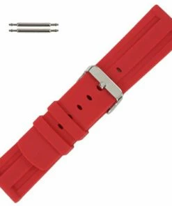 Silicone Watch Band 26mm Red Sport Watch Band Rubber Jelly 7 11/16 Inch Length