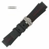Black With Red Stripe Silicone 20MM Made To Fit Rolex® Curved End Watch Band 7 Inch Length