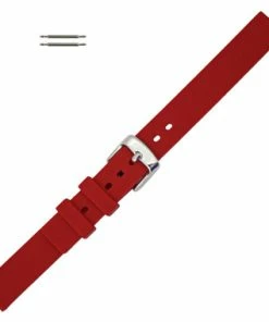 Red Silicone Watch Band 14mm Rubber Strap 7 1/4 Inch Length