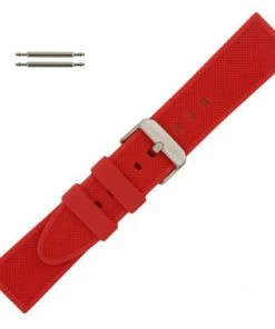 Silicone Watch Band Red 22mm Sport Rubber Watch Band 7 7/8 Inch Length