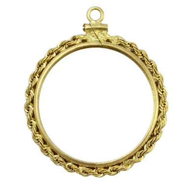 Coin Bezel New 2017 "12 Sided" 1 Pound British Yellow Gold Filled Rope Edge Coin Frame Pendant 2 Coin Bezel New 2017 "12 Sided" 1 Pound British Yellow Gold Filled Rope Edge Coin Frame Pendant - Image 2