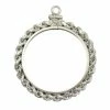 Coin Bezel Sacagawea Sterling Silver Rope Edge Coin Frame Pendant