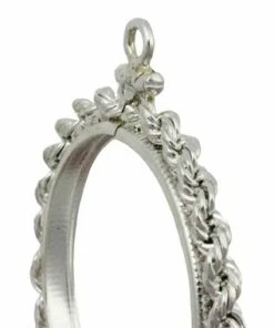 Coin Bezel $5.00 Gold Indian Sterling Silver Rope Edge Coin Frame Pendant