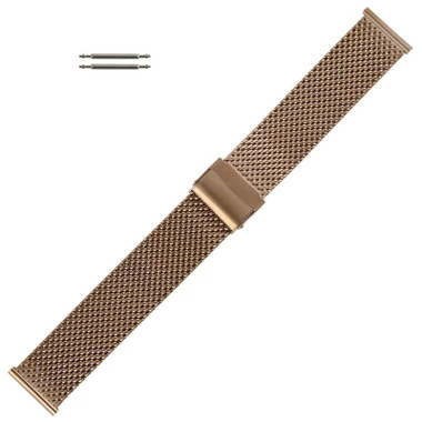 Rose Gold Tone 22mm Mesh Metal Watch Band 7 Inch Length 1 Rose Gold Tone 22mm Mesh Metal Watch Band 7 Inch Length