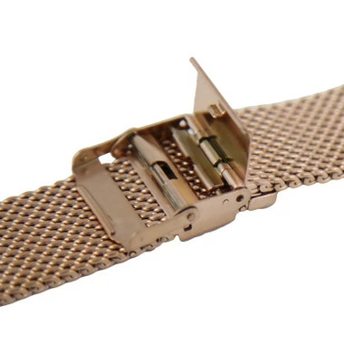 Rose Gold Tone 22mm Mesh Metal Watch Band 7 Inch Length 3 Rose Gold Tone 22mm Mesh Metal Watch Band 7 Inch Length - Image 3