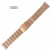 20mm Rose Gold Tone Metal Watch Band With Straight Ends 7 Inch Length