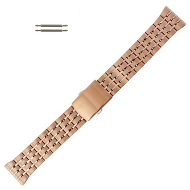 20mm Rose Gold Tone Metal Watch Band With Straight Ends 7 Inch Length 1 20mm Rose Gold Tone Metal Watch Band With Straight Ends 7 Inch Length