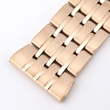 22mm Rose Gold Tone Metal Watch Band With Straight Ends 7 Inch Length 2 22mm Rose Gold Tone Metal Watch Band With Straight Ends 7 Inch Length - Image 2
