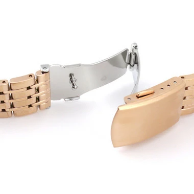 20mm Rose Gold Tone Metal Watch Band With Straight Ends 7 Inch Length 4 20mm Rose Gold Tone Metal Watch Band With Straight Ends 7 Inch Length - Image 4