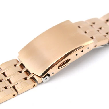 22mm Rose Gold Tone Metal Watch Band With Straight Ends 7 Inch Length 3 22mm Rose Gold Tone Metal Watch Band With Straight Ends 7 Inch Length - Image 3