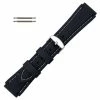Black 20mm Silicone Watch Band Sport Strap With White Stitching 7 5/8 Inch Length