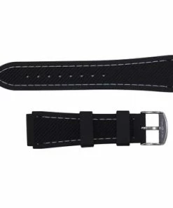 Black 22mm Silicone Watch Band Sport Strap With White Stitching 7 5/8 Inch Length -Cheap Watch Bands Store silicone watch band 2072 20photo3 19697.1659442721