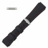 Black 20mm Silicone Watch Band Sport Strap With Orange Stitching 7 5/8 Inch Length