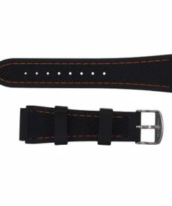 Black 20mm Silicone Watch Band Sport Strap With Orange Stitching 7 5/8 Inch Length -Cheap Watch Bands Store silicone watch band 2089 20photo3 44108.1659442721