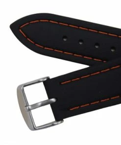 Black 20mm Silicone Watch Band Sport Strap With Orange Stitching 7 5/8 Inch Length -Cheap Watch Bands Store silicone watch band 2089 20photo4 48959.1659442721