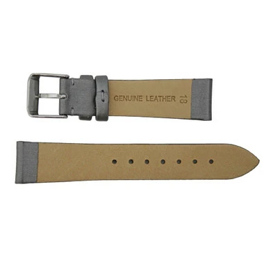 Hadley Roma 16mm Silver Grey Leather Watch Band Satin Finish Calf 6 5/8 Inch Length 3 Hadley Roma 16mm Silver Grey Leather Watch Band Satin Finish Calf 6 5/8 Inch Length - Image 3