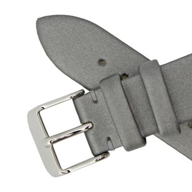 Hadley Roma 16mm Silver Grey Leather Watch Band Satin Finish Calf 6 5/8 Inch Length 4 Hadley Roma 16mm Silver Grey Leather Watch Band Satin Finish Calf 6 5/8 Inch Length - Image 4