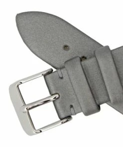 Hadley Roma 18mm Silver Grey Leather Watch Band Satin Finish Calf 6 5/8 Inch Length -Cheap Watch Bands Store silver grey leather watch band 117 18photo4 84001.1659442780