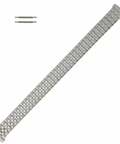 Hadley Roma 6 To 8 Inch Length Expansion Metal Stainless Steel Watch Band With Expandable Ends 10 To 14mm