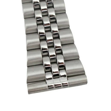 Hadley Roma Jubilee® Style Metal Watch Band 22mm Stainless Steel Tone Curved And Straight Ends 7 1/4 Inch Length 4 Hadley Roma Jubilee® Style Metal Watch Band 22mm Stainless Steel Tone Curved And Straight Ends 7 1/4 Inch Length - Image 4