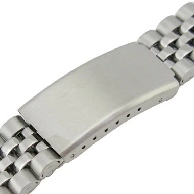 Hadley Roma Jubilee® Style Metal Watch Band 22mm Stainless Steel Tone Curved And Straight Ends 7 1/4 Inch Length 3 Hadley Roma Jubilee® Style Metal Watch Band 22mm Stainless Steel Tone Curved And Straight Ends 7 1/4 Inch Length - Image 3