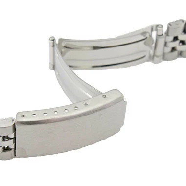 Hadley Roma Jubilee® Style Metal Watch Band 22mm Stainless Steel Tone Curved And Straight Ends 7 1/4 Inch Length 5 Hadley Roma Jubilee® Style Metal Watch Band 22mm Stainless Steel Tone Curved And Straight Ends 7 1/4 Inch Length - Image 5