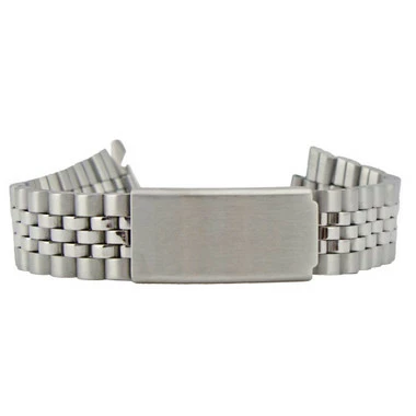 Hadley Roma Jubilee® Style Metal Watch Band 22mm Stainless Steel Tone Curved And Straight Ends 7 1/4 Inch Length 6 Hadley Roma Jubilee® Style Metal Watch Band 22mm Stainless Steel Tone Curved And Straight Ends 7 1/4 Inch Length - Image 6