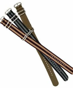 22mm Striped Nylon Watch Strap 12 Inch Length